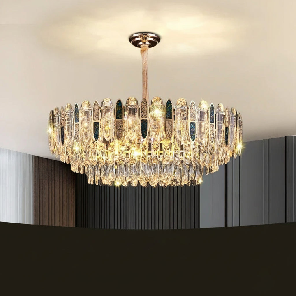 Lustre en Cristal Doré