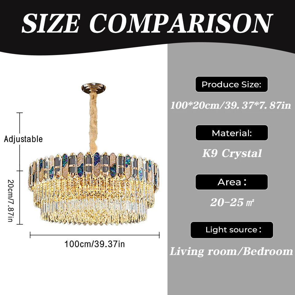 Lustre en Cristal Doré
