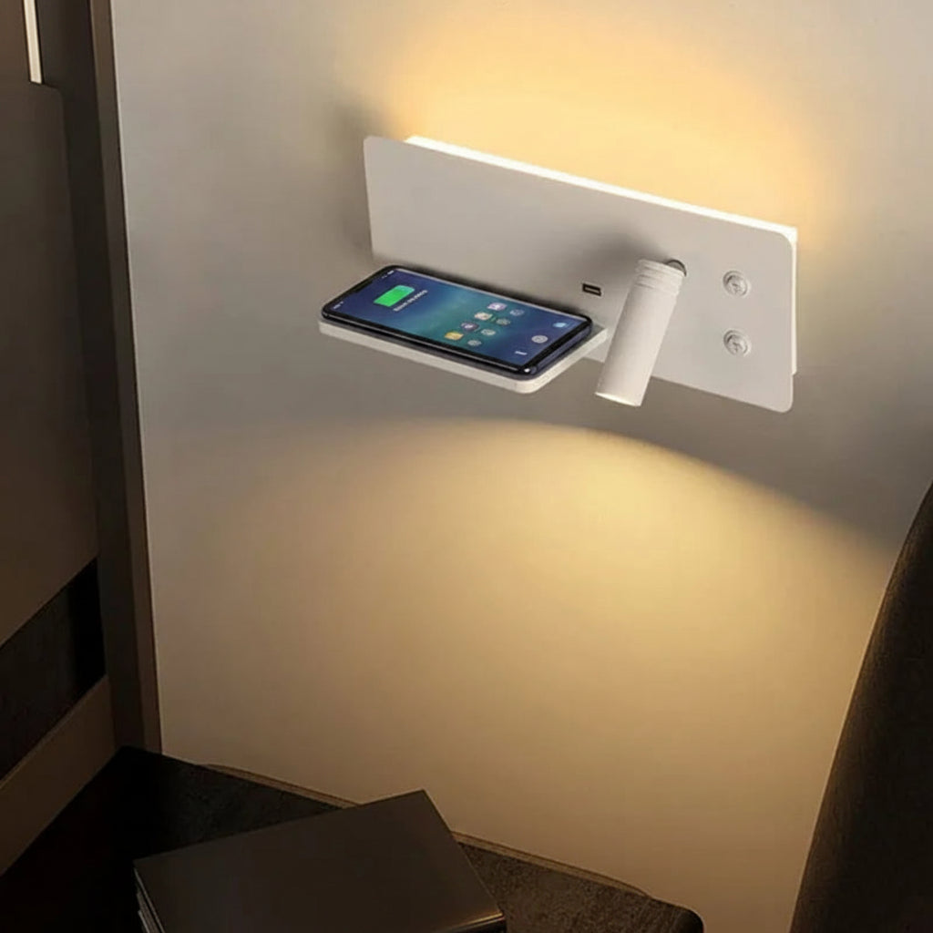 Luminaire Mural LED avec Chargeur Sans Fil & USB-C