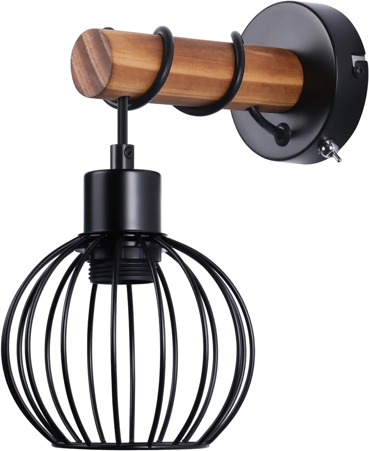 Luminaire Mural Vintage Bois & Métal – Style Industriel