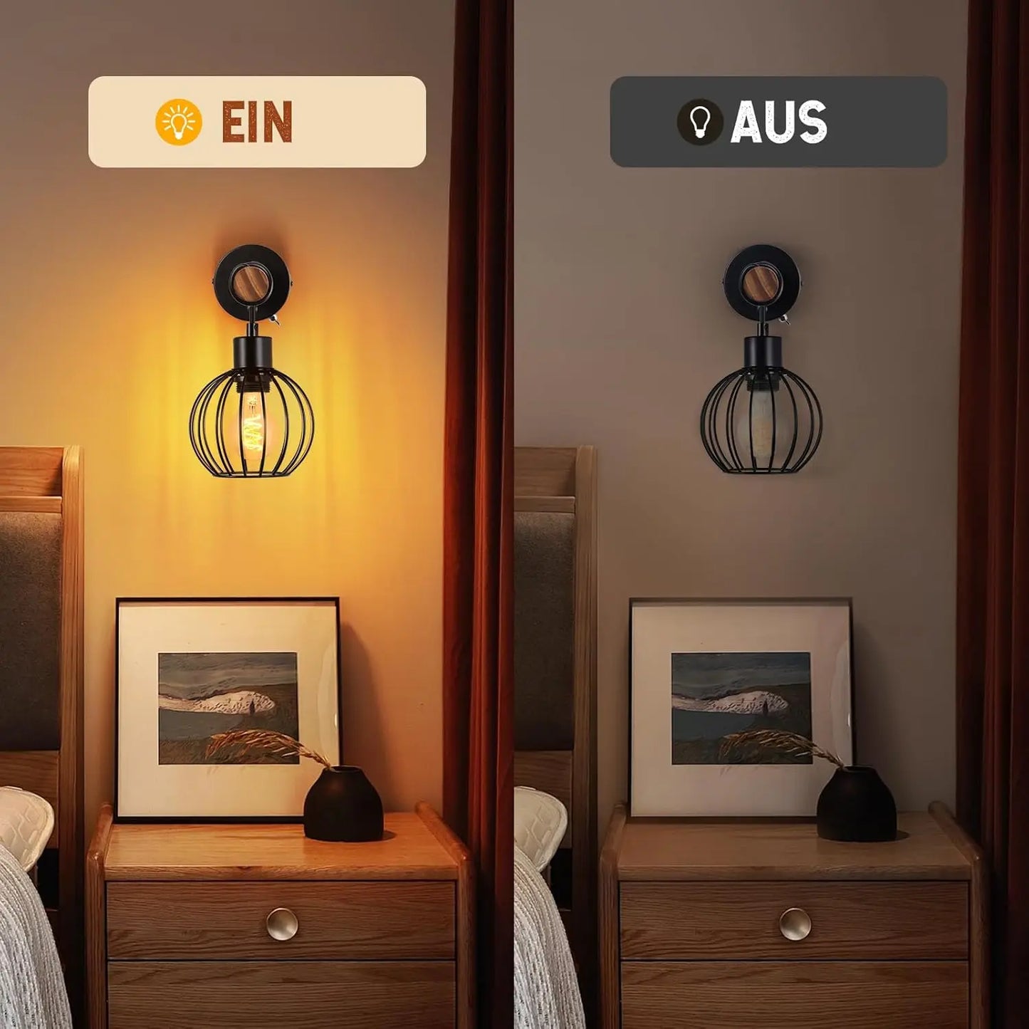 Luminaire Mural Vintage Bois & Métal – Style Industriel