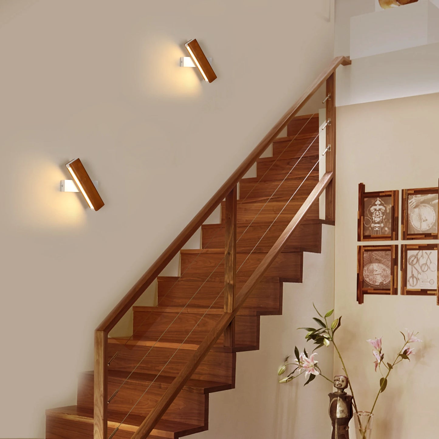 Duo de Luminaires Muraux en Bois