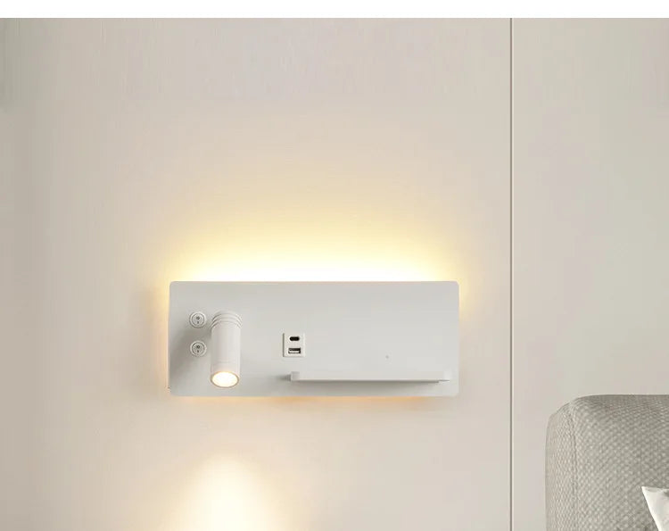 Luminaire Mural LED avec Chargeur Sans Fil & USB-C