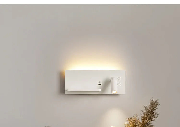 Luminaire Mural LED avec Chargeur Sans Fil & USB-C