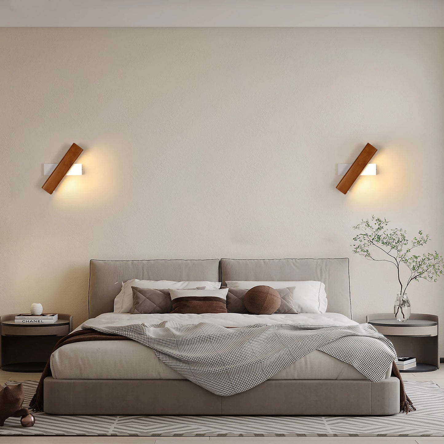 Duo de Luminaires Muraux en Bois