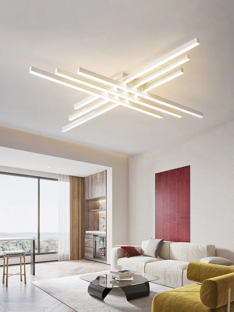Plafonnier LED Carré Design Nordique Noir