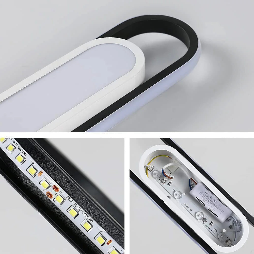 Plafonnier LED Rectangulaire Noir 24W