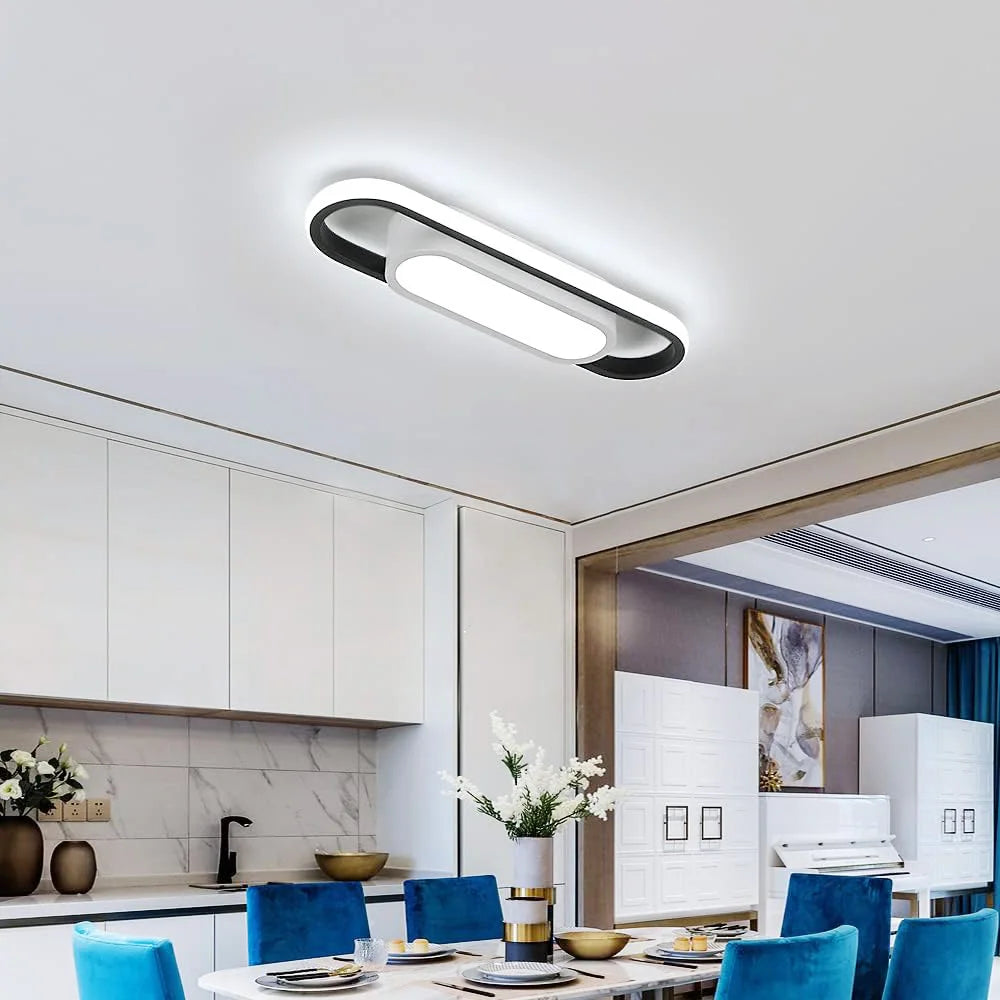 Plafonnier LED Rectangulaire Noir 24W