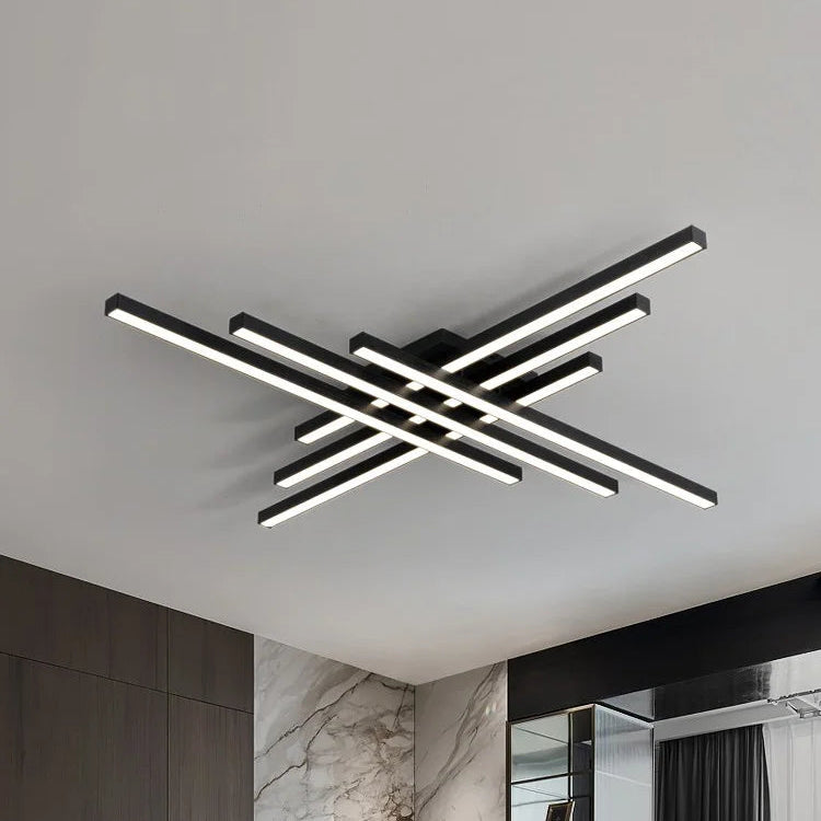 Plafonnier LED Carré Design Nordique Noir