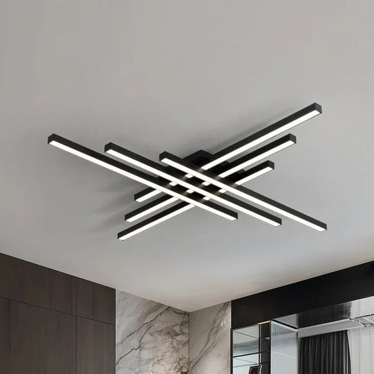 Plafonnier LED Carré Design Nordique Noir